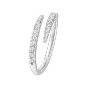 14K Gold Plated Cubic Zirconia Open Twist Eternity Rings for Women